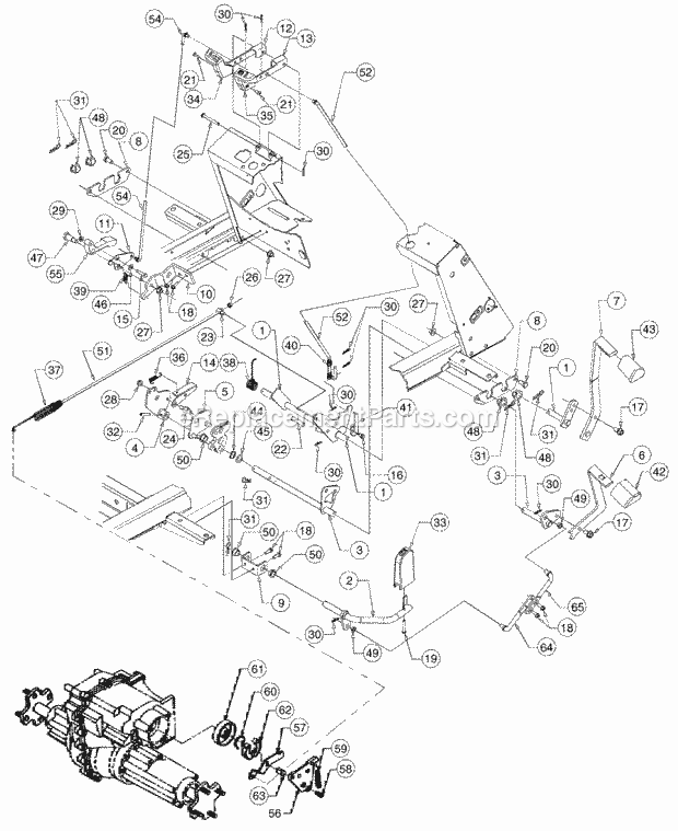Brake And Control Pedals Diagram and Parts List for 2164 13A-264G100 Cub Cadet Lawn Tractor